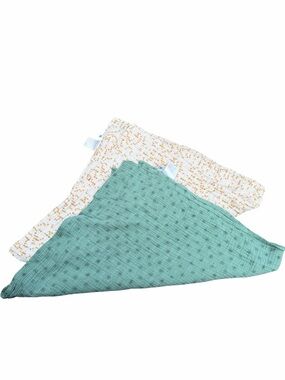 Little Unicorn Bundle of  Muslin Security Blanket Duo‎ - Teal & Cream